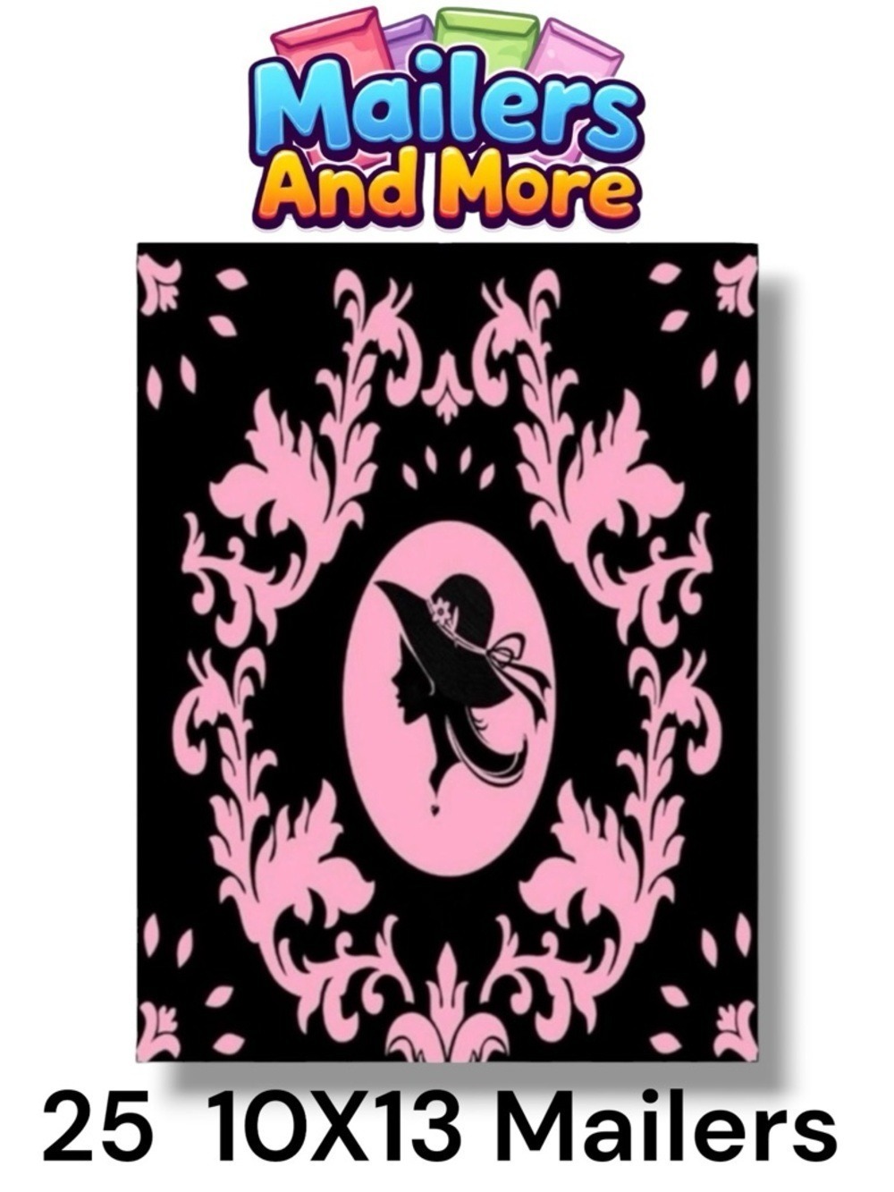 25 10X13 Poly Mailers Pink Vintage Lady Envelopes PRICE IS FIRM - Picture 1 of 12